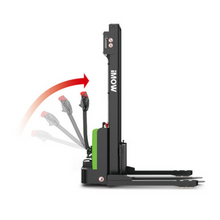 Cargar imagen en el visor de la galería, Apilador eléctrico de 1.2 tonelada y 3.6 metros de altura con base ajustable